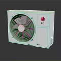 LG Air Conditioner Fan With White Compact Design And Front Grille