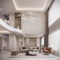 Modern Duplex Living Room Interior Design With Chandelier And Coffee Table