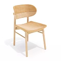 Modern Simple Wooden Stool With Light Brown Backrest And Sturdy Design 3d model