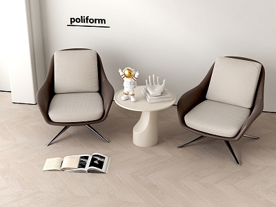 Modern leisure table and chair combination 3d model