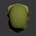 Detailed Green Fantasy Orc Creature Tusked Head 3D Character Model Render