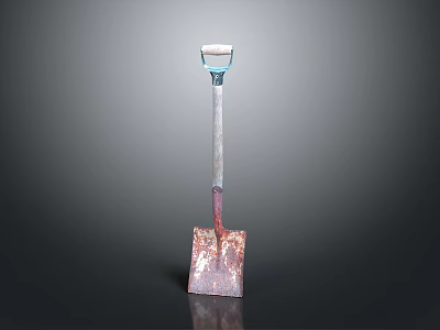 Industrial Grade Equipment Shovel with Rusty Metal Blade and Sturdy Handle for Heavy Duty Work 3d model