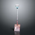 Industrial Grade Equipment Shovel with Rusty Metal Blade and Sturdy Handle for Heavy Duty Work