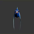 Animated Blue Fish Character 3D Model With Purple Eyes Red Lips And Shiny Scales