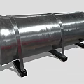 Heavy Duty Industrial Metal Pipe Shiny Surface Cylindrical Design With Sturdy Support Stands
