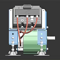 Compact Blue ENGiRO Mechanical Device With Transparent Wheels And Metal Housing