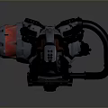 Futuristic Sci Fi Mechanical Weapon With Red Core And Black Armored Structure