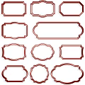 Decorative Red Frame Wall Decor With Various Shapes And Ornate Designs