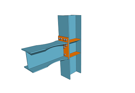 modern member steel structure connecting member 3d model