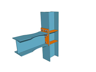 modern member steel structure connecting member 3d model