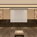 SPA Sauna Room Interior With Multiple Massage Beds Wooden Flooring And Circular Wall Decor