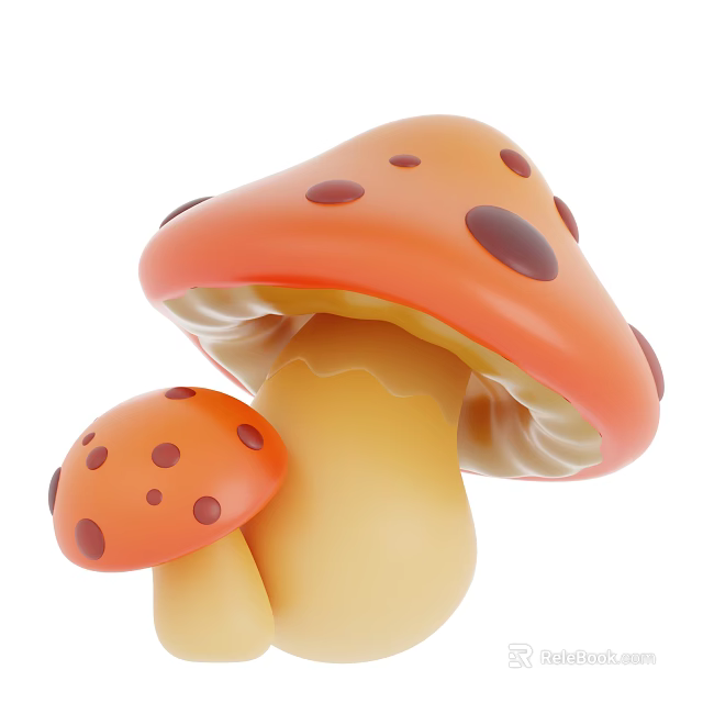 Fresh Orange Mushrooms With Brown Spots As Cooking Ingredients For Dishes 3d model 