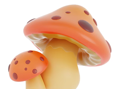 Fresh Orange Mushrooms With Brown Spots As Cooking Ingredients For Dishes 3d model