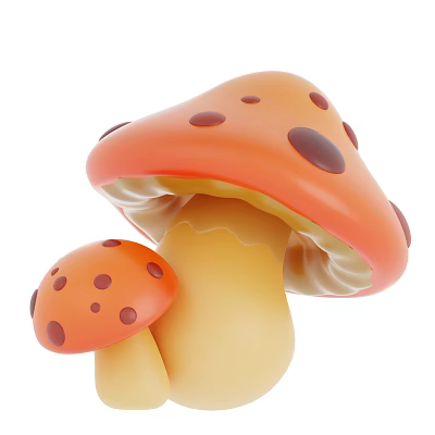 Fresh Orange Mushrooms With Brown Spots As Cooking Ingredients For Dishes 3d model