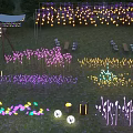 Outdoor Lawn Decorative Lights With Flower Shaped Purple Yellow String And Ground Lamps