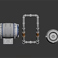 Industrial Mechanical Pipe Fittings With Cylindrical Metal Components Structure