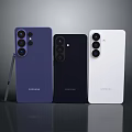 Samsung Smartphones in Three Colors Purple Dark Blue White With Camera Module Design