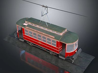 Cable car transportation rail transit public transportation ropeway tram tram train modern vehicle carrier 3d model