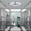 Modern E Class Studio Setup With Ring Light Tripod Green White Chairs And Speakers 3d model