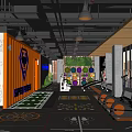Modern Spartan Fitness Gym Interior With Elliptical Machines Exercise Floor Patterns And Natural Light