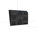 Modern Office Building Exterior Design With Gray Geometric Facade And Sloped Glass Roof