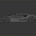 Silver Futuristic Sports Car With Sleek Aerodynamic Body Geometric Shapes Yellow Headlights And Black Wheels