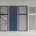 Various Colored Decorative Panels With Grid And Perforated Textures For Interior Design