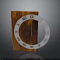 Modern Electronic Clock Appliance With Wooden Background And Circular Roman Numeral Face