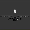 Game Movie Character In Black Tight Suit With Mechanical Wings Feathers Circular Elements Holding Weapon