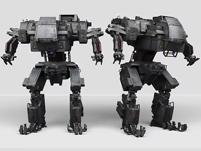 Heavy Armored Sci Fi Mecha Robot Characters In Games And Films 3d model