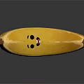Fresh Ripe Banana With Cute Smiley Face Design On Yellow Peel