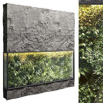 Modern plant wall rock green plant wall plant wall stone rubble wall 3d model