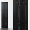 Modern Decorative Wall With Black Background And Gold Geometric Lines Design
