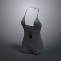 Abstract Human Silhouette Sculpture With Smooth Texture And Elegant Lines On Gray Background