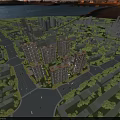 Aerial Urban Planning Design With High Rise Buildings Road Network And Green Spaces