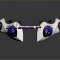 Futuristic Space and Aerospace Tech with White Blue Purple Illuminated Components