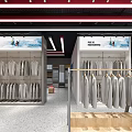 Modern Supermarket Department Store Interior With Well Arranged Shelves Various Products And Checkout Area