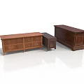 Wooden Furniture Set With Three Different Sizes Drawer Chests In Dark And Light Brown
