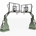 Sturdy Double Outdoor Basketball Hoops Sports Equipment With Metal Frame Structure
