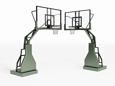 Sturdy Double Outdoor Basketball Hoops Sports Equipment With Metal Frame Structure 3d model