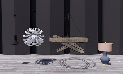 Modern lamp combination chandelier 3d model