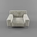 Three Light Gray Fabric Single Sofas With Modern Design And Metal Legs 3d model