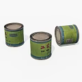 Three Green Cans with Chinese Labels for Anti Oil Paper Storage