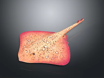 Pink Flat Body Fish Decorative Ornament With Spots And Long Slender Tail For Home Decor 3d model