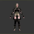 Game Movie Character With Blonde Hair In Black And Gold Warrior Style Armor