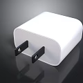 White Computer Power Adapter For Laptops With Black Prongs And Sleek Design 3d model