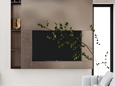 Modern Luxury Living Room Interior Design With Elegant Accents And Green Plants 3d model