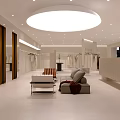 Modern Clothing Store Interior With Mannequins Clothing Displays Decorative Plants And Minimalist Design