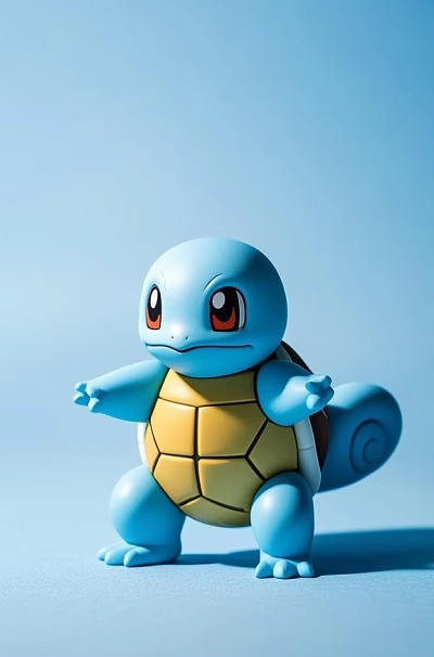 Blue Squirtle Toy Figure with Red Eyes Yellow Shell and Cute Cartoon Design 3d model Blue Squirtle Toy Figure with Red Eyes Yellow Shell and Cute Cartoon Design 3d model