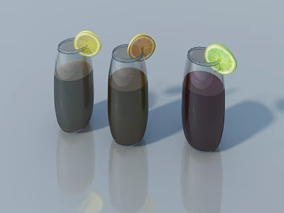 Electric Juicer Fresh Fruit Juice Maker With Lemon Lime Orange Slices And Reflections 3d model